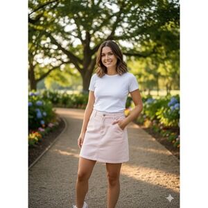 Woolrich Women's Skirt Size 10 Pink Casual Career A-Line Cotton Lightweight Y2K